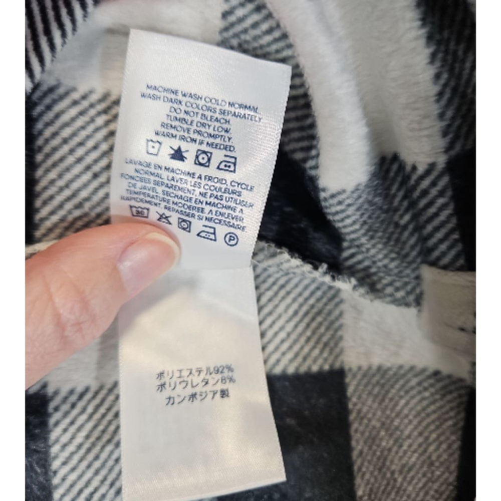 Lands End Black & White Buffalo Plaid Mock Neck Fleece Tunic Size M - Picture 7 of 7